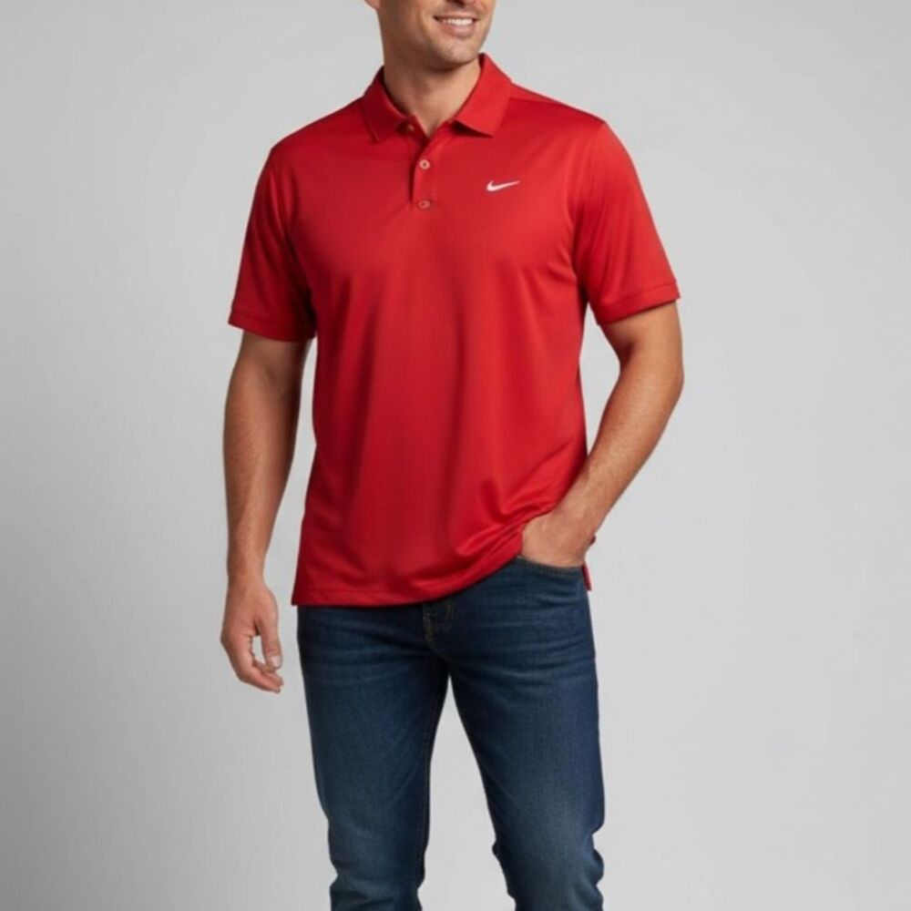 Nike Sportswear Men's Polo Shirt Red  Size Medium Classic Fit